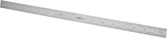 SPI - 18" Long, 1/100, 1/64, 1/32, 1/10" Graduation, Flexible Steel Rule - 5R Graduation Style, 3/4" Wide, Silver, Satin Chrome Finish - All Tool & Supply