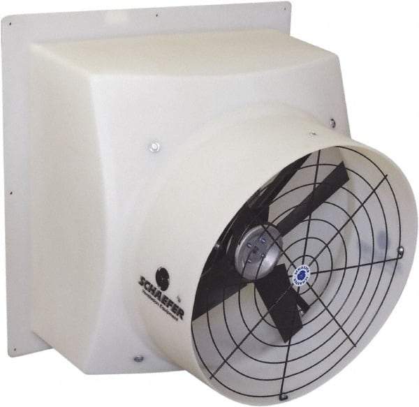 Schaefer Ventilation Equipment - 20" Blade, Direct Drive, 1/2 hp, 4,970 CFM, TEAO Exhaust Fan - 24-3/4" Opening Height x 23-1/2" Opening Width, 4.8/2.4 Amp, 1 Speed, Single Phase - All Tool & Supply