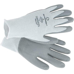 Value Collection - Size L, ANSI Cut Lvl 2, Cut Resistant Gloves - Palm Coated, White/Gray - All Tool & Supply