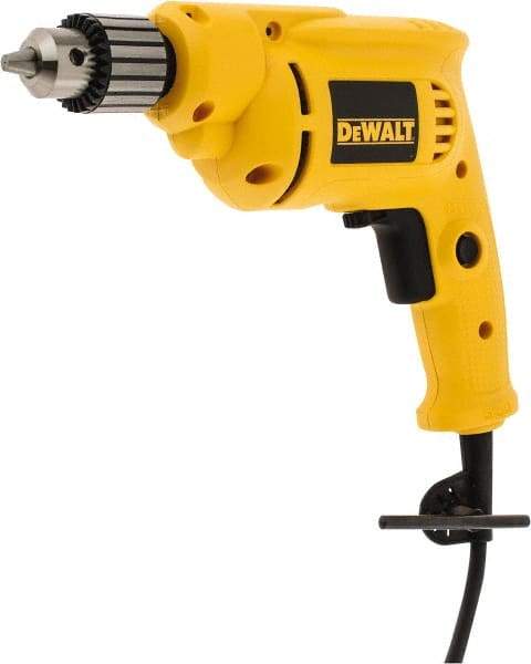 DeWALT - 3/8" Keyed Chuck, 2,800 RPM, Pistol Grip Handle Electric Drill - 7 Amps, 120 Volts, Reversible - All Tool & Supply