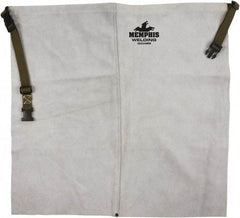 MCR Safety - 24 x 24" Flame Resistant/Retardant & Welding Waist Apron - Leather, 19 oz Material, Gray - All Tool & Supply