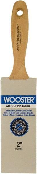 Wooster Brush - 2" Flat Hog Varnish Brush - 3-3/16" Bristle Length, 6-1/2" Maple Beavertail Handle - All Tool & Supply