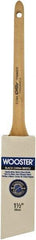 Wooster Brush - 1-1/2" Angled Hog Sash Brush - 2-3/16" Bristle Length, 7-7/8" Maple Rattail Handle - All Tool & Supply