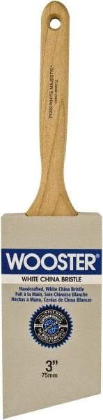 Wooster Brush - 3" Angled Hog Sash Brush - 3-7/16" Bristle Length, 8" Maple Fluted Handle - All Tool & Supply