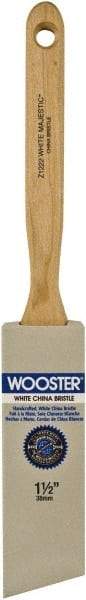 Wooster Brush - 1-1/2" Angled Hog Sash Brush - 2-11/16" Bristle Length, 7-7/8" Maple Fluted Handle - All Tool & Supply