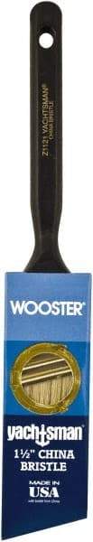 Wooster Brush - 1-1/2" Angled Hog Sash Brush - 2-3/16" Bristle Length, 6-1/4" Plastic Fluted Handle - All Tool & Supply