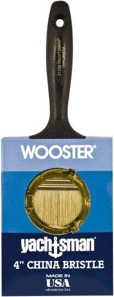 Wooster Brush - 4" Flat Hog Wall Brush - 3-3/16" Bristle Length, 6-1/4" Plastic Beavertail Handle - All Tool & Supply