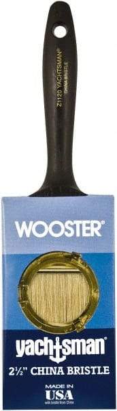 Wooster Brush - 2-1/2" Flat Hog Varnish Brush - 2-11/16" Bristle Length, 6-1/4" Plastic Beavertail Handle - All Tool & Supply