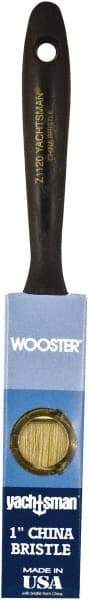 Wooster Brush - 1" Flat Hog Varnish Brush - 2-3/16" Bristle Length, 6-1/2" Plastic Beavertail Handle - All Tool & Supply