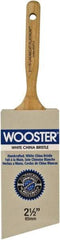 Wooster Brush - 2-1/2" Angled Hog Varnish Brush - 2-15/16" Bristle Length, 6-1/2" Maple Dowel Handle - All Tool & Supply