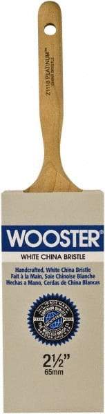 Wooster Brush - 2-1/2" Flat Hog Varnish Brush - 2-15/16" Bristle Length, 5-1/8" Maple Dowel Handle - All Tool & Supply