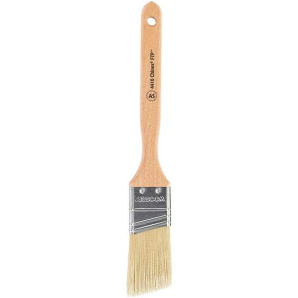 Wooster Brush - 1-1/2" Angled Synthetic Sash Brush - 2-7/16" Bristle Length, 7-7/8" Maple Fluted Handle - All Tool & Supply