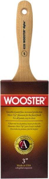 Wooster Brush - 3" Oval Synthetic Varnish Brush - 3-7/16" Bristle Length, 6-1/4" Maple Beavertail Handle - All Tool & Supply