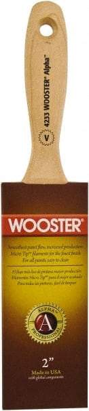 Wooster Brush - 2" Flat Synthetic Varnish Brush - 2-11/16" Bristle Length, 6-1/2" Maple Beavertail Handle - All Tool & Supply