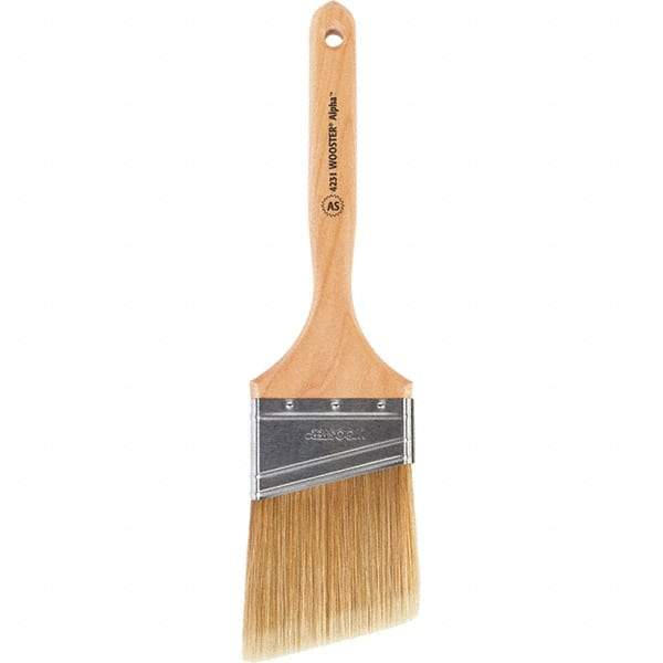 Wooster Brush - 3" Angled Synthetic Sash Brush - 3-3/16" Bristle Length, 7-7/8" Maple Fluted Handle - All Tool & Supply