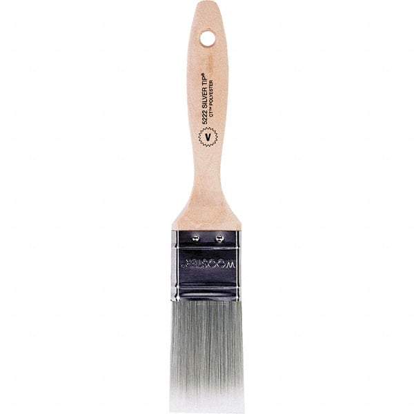 Wooster Brush - 1-1/2" Flat Synthetic Varnish Brush - 2-7/16" Bristle Length, 6-3/8" Wood Beavertail Handle - All Tool & Supply