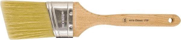 Wooster Brush - 2-1/2" Oval/Angle Synthetic Varnish Brush - 3-3/16" Bristle Length, 8" Maple Fluted Handle - All Tool & Supply