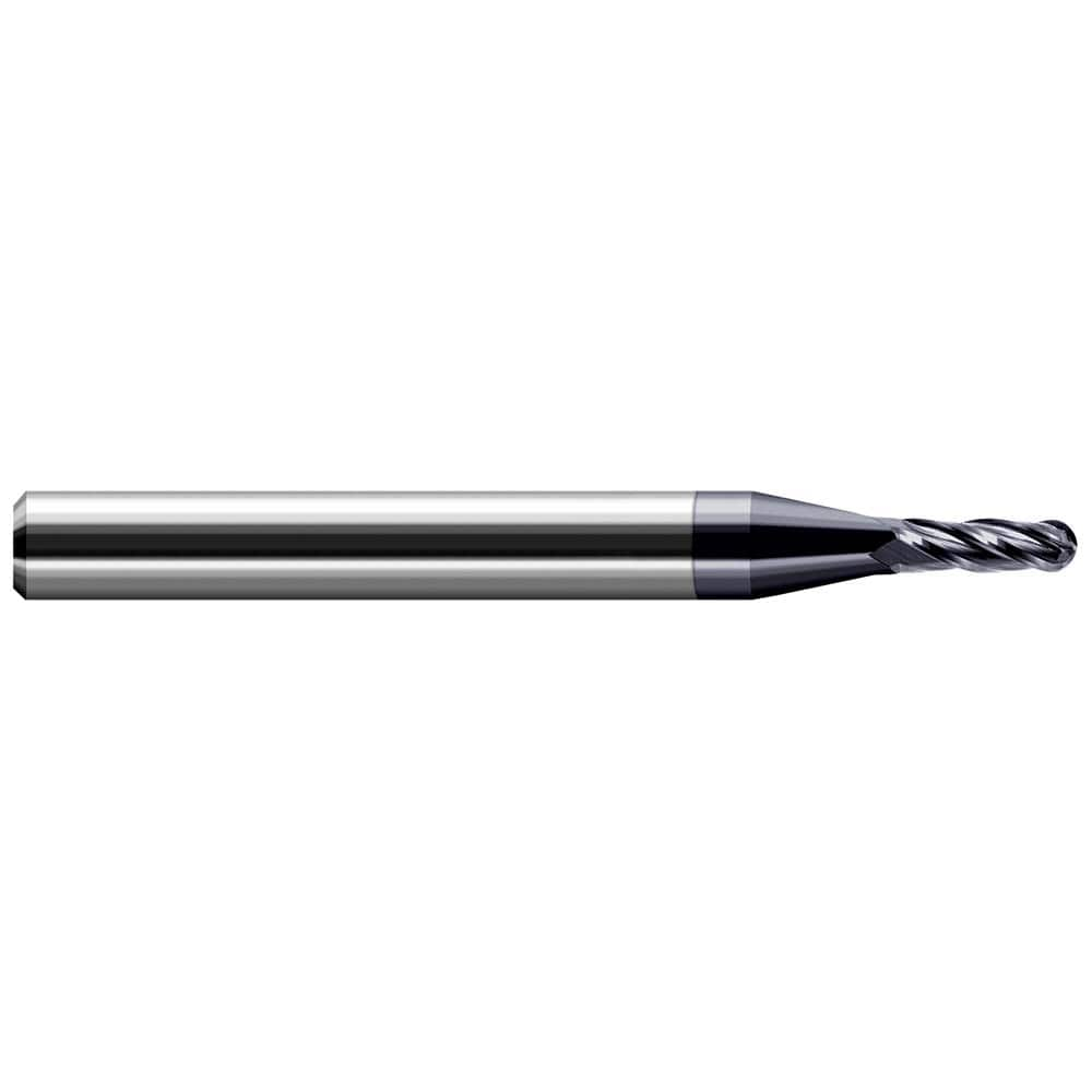 Harvey Tool - 0.08" Diam, 0.24" LOC, 4 Flute Solid Carbide Ball End Mill - Exact Industrial Supply