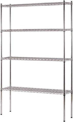 Sandusky Lee - 4 Shelf Wire Shelving Unit - 48" Wide x 12" Deep x 74" High, - All Tool & Supply