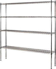 Sandusky Lee - 4 Shelf Wire Shelving Unit - 72" Wide x 12" Deep x 74" High, - All Tool & Supply