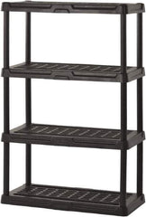 Sandusky Lee - 56" High x 36" Wide x 18" Deep, 4 Shelf Polyurethane Utility Plastic Shelving - Black, 150 Lb Capacity - All Tool & Supply