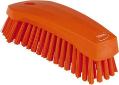 Vikan - 1.3" Bristle Length, Polyester Scrub Brush - 3" Wide Head, 8" OAL, Orange, Polypropylene Block - All Tool & Supply