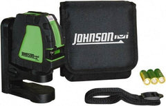 Johnson Level & Tool - 2 Beam 200' (Interior) Max Range Self Leveling Cross Line Laser - Green Beam, 1/8" at 35' Accuracy, 4-1/8" Long x 4-1/8" Wide x 1-15/16" High, Battery Included - All Tool & Supply