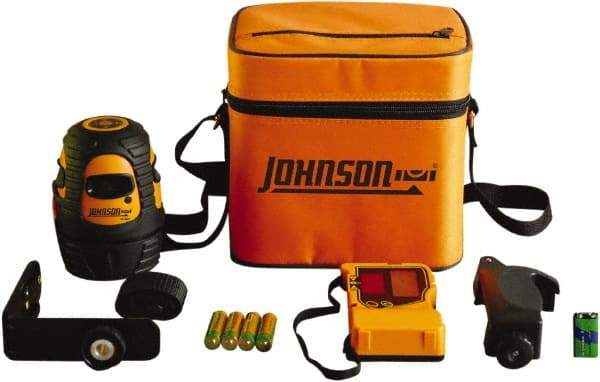 Johnson Level & Tool - 1 Beam 200' (Interior) 300' (Exterior) Max Range Self Leveling Line Laser - Red Beam, 1/8" at 50' Accuracy, 3-3/4" Long x 5-1/8" High, Battery Included - All Tool & Supply