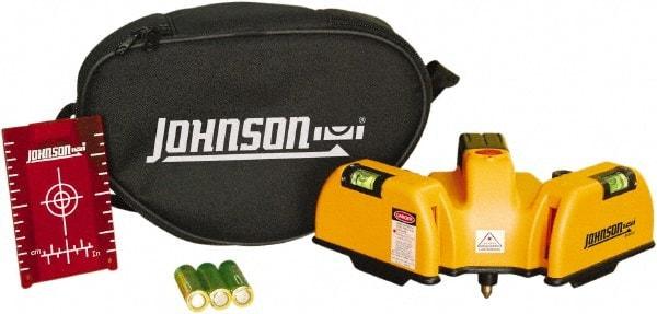 Johnson Level & Tool - 2 Beam 65' (Interior) Max Range Line Laser Level - Red Beam, 1/16" at 20' Accuracy, 6-1/2" Long x 4" Wide x 6-1/2" High, Battery Included - All Tool & Supply