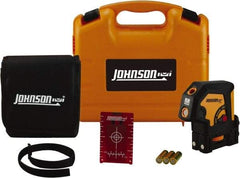 Johnson Level & Tool - 3 Beam 100' (Interior) Max Range Self Leveling Dot Laser Level - Red Beam, 1/8" at 50' Accuracy, 4-3/4" Long x 3" Wide x 4-3/4" High, Battery Included - All Tool & Supply