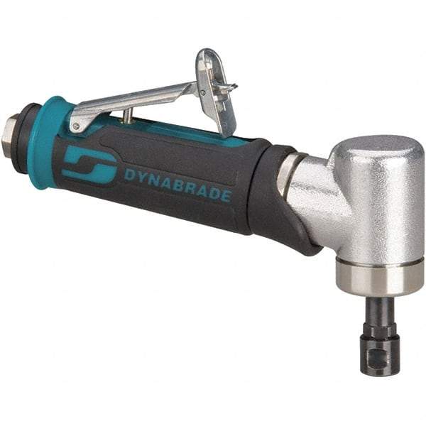 Dynabrade - 1/4" Collet, Angle Handle, Air Angle Die Grinder - 25,000 RPM, Rear Exhaust, 26 CFM, 0.4 hp, 90 psi, 1/4 NPT Inlet - All Tool & Supply