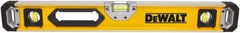 DeWALT - 72" Long 3 Vial Box Beam Level - Aluminum, Yellow - All Tool & Supply