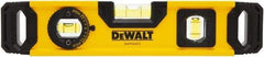 DeWALT - Magnetic 9" Long 2 Vial Torpedo Level - Aluminum, Yellow - All Tool & Supply