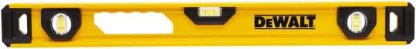 DeWALT - Magnetic 24" Long 3 Vial I-Beam Level - Aluminum, Yellow - All Tool & Supply