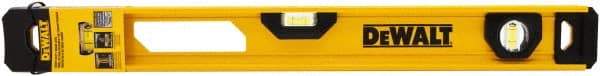 DeWALT - 24" Long 3 Vial I-Beam Level - Aluminum, Yellow - All Tool & Supply