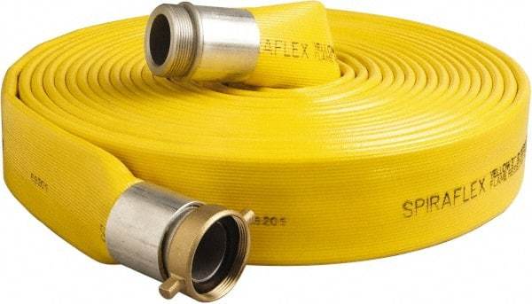 Alliance Hose & Rubber - 2" ID x 2.34 OD, 200 Working psi, Yellow Pliovic Hose, Lays Flat - 50' Long, -10 to 150°F - All Tool & Supply