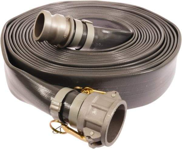 Continental ContiTech - 3" ID x 3.27 OD, 50 Working psi, Gray Pliovic Hose, Lays Flat - 25' Long, -10 to 150°F - All Tool & Supply