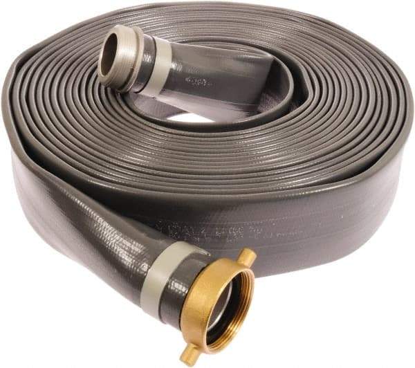 Continental ContiTech - 6" ID x 6.38 OD, 35 Working psi, Gray Pliovic Hose, Lays Flat - 50' Long, -10 to 150°F - All Tool & Supply