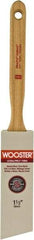 Wooster Brush - 1-1/2" Angled Nylon/Polyester Sash Brush - 2-7/16" Bristle Length, 7.88" Maple Fluted Handle - All Tool & Supply