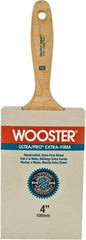 Wooster Brush - 4" Flat Synthetic Wall Brush - 3-15/16" Bristle Length, 6-1/4" Maple Beavertail Handle - All Tool & Supply