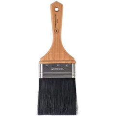 Wooster Brush - 3" Flat Synthetic Varnish Brush - 3-3/16" Bristle Length, 5-1/2" Maple Beavertail Handle - All Tool & Supply