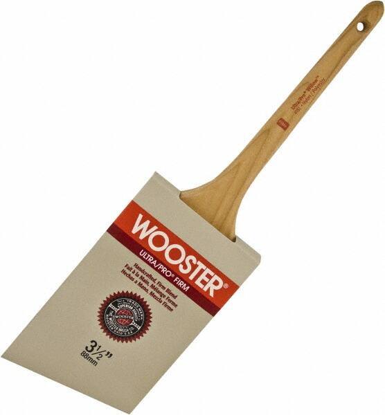 Wooster Brush - 3-1/2" Angled Nylon/Polyester Sash Brush - 3-3/16" Bristle Length, 8" Maple Rattail Handle - All Tool & Supply