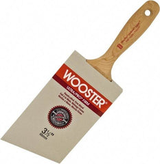 Wooster Brush - 3-1/2" Angled Nylon/Polyester Wall Brush - 3-7/16" Bristle Length, 5-3/4" Maple Beavertail Handle - All Tool & Supply