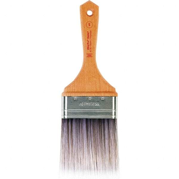 Wooster Brush - 3" Flat Nylon/Polyester Varnish Brush - 3-7/16" Bristle Length, 5-1/2" Maple Beavertail Handle - All Tool & Supply