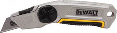 DeWALT - Fixed Utility Knife - 2-1/2" Bi-Metal Blade, Yellow & Silver Metal Handle, 1 Blade Included - All Tool & Supply