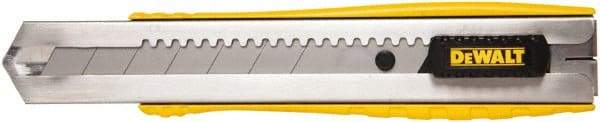 DeWALT - Snap Utility Knife - 1/4" Carbon Steel Blade, Yellow & Silver Plastic/Stainless Steel Handle, 1 Blade Included - All Tool & Supply