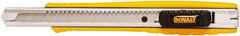 DeWALT - Snap Utility Knife - 1/4" Carbon Steel Blade, Yellow & Silver Plastic/Stainless Steel Handle, 1 Blade Included - All Tool & Supply