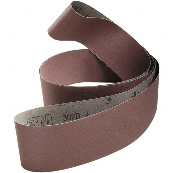 3M - 2" Wide x 132" OAL, 220 Grit, Aluminum Oxide Abrasive Belt - Aluminum Oxide, Coated, Cloth Backing, Series 302D - All Tool & Supply