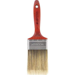 Wooster Brush - 3" Flat Nylon/Polyester Wall Brush - 3-15/16" Bristle Length, 6-1/2" Wood Beavertail Handle - All Tool & Supply