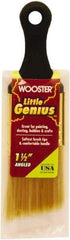 Wooster Brush - 1-1/2" Flat Synthetic General Purpose Paint Brush - 2-3/16" Bristle Length, 2-1/2" Plastic Short Handle - All Tool & Supply